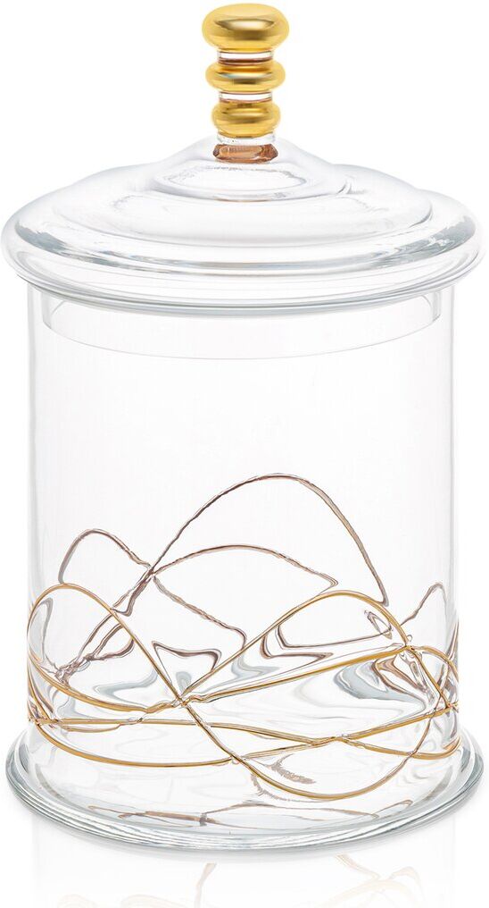 Alice Pazkus 10.5In Glass Jar And Lid Gold NoSize