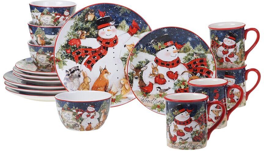 Certified International Magic of Christmas Snowman 16pc Dinnerware Set NoColor NoSize