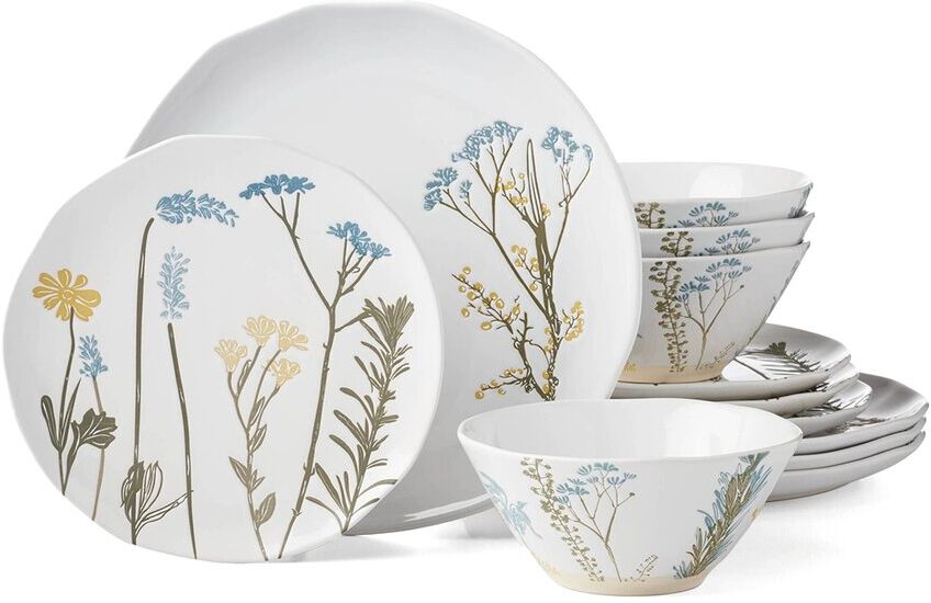 Lenox Wildflowers 12pc Dinnerware Set White NoSize