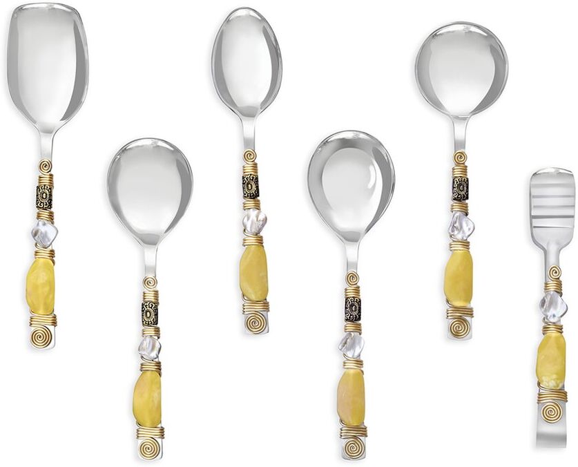 Tiramisu Lemon Bubbles Serving Spoons (Set Of 6) Yellow NoSize