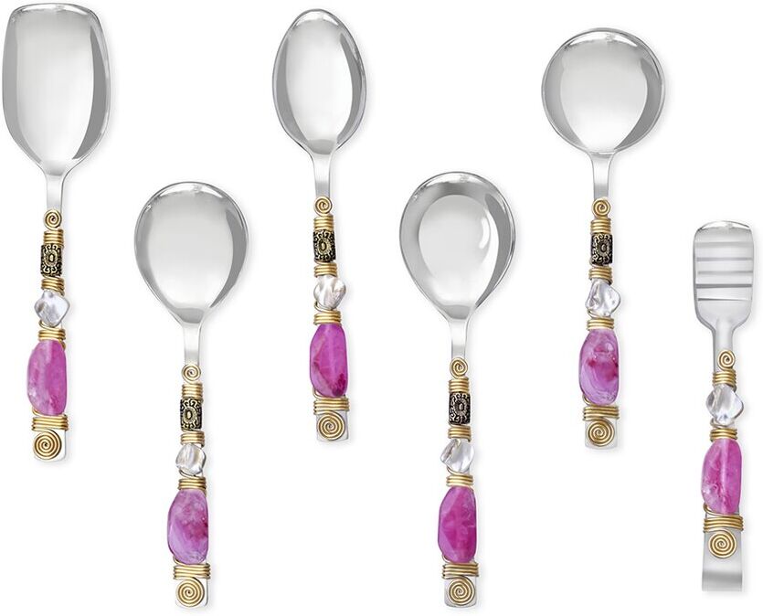 Tiramisu Pink Cascade Serving Spoons (Set Of 6) Pink NoSize