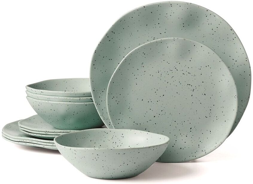 Oneida Terrazzo Mint Melamine 12pc Dinnerware Set Mint NoSize