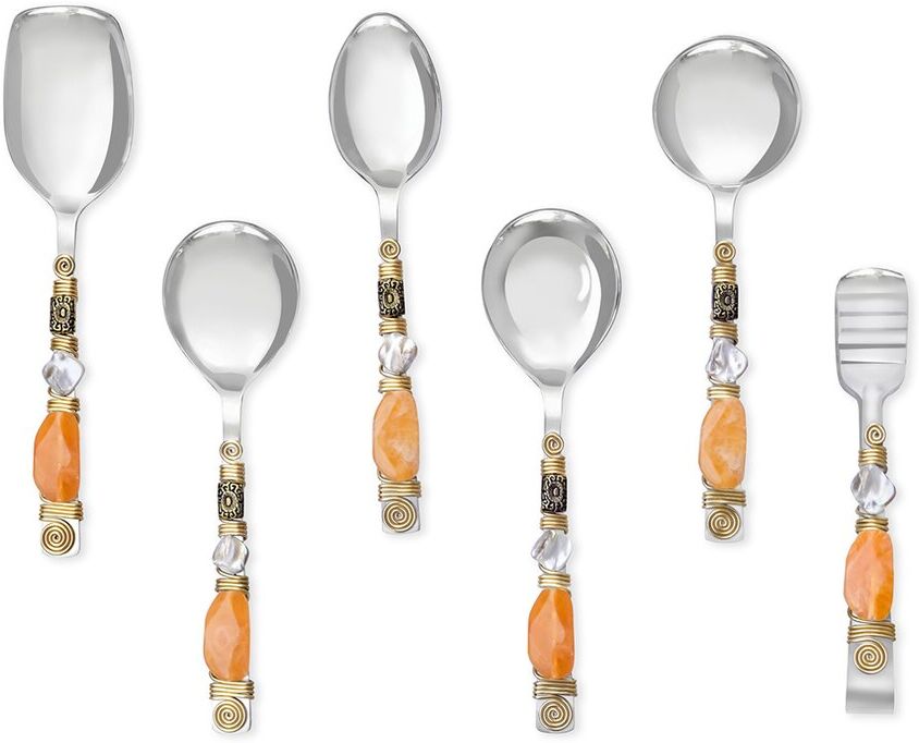 Tiramisu Sunset Glow Serving Spoons (Set Of 6) Orange NoSize