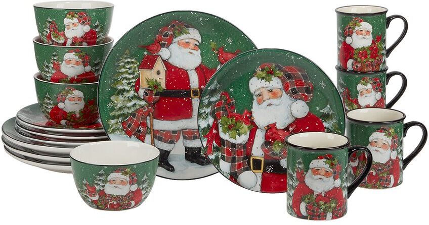 Certified International Christmas Lodge Santa 16Pc Dinnerware Set Multi NoSize