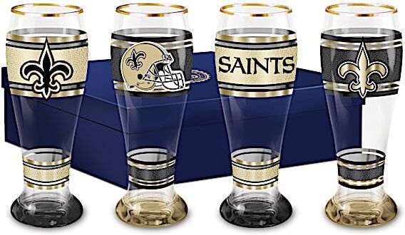 The Bradford Exchange New Orleans Saints Four-Piece Pilsner Glass Set