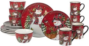 Certified International Christmas Lodge Snowman 16 pc. Dinnerware Set, Multicolor