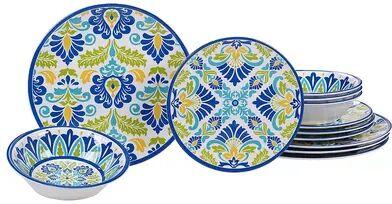 Certified International Martinique 12-piece Melamine Dinnerware Set, Multicolor