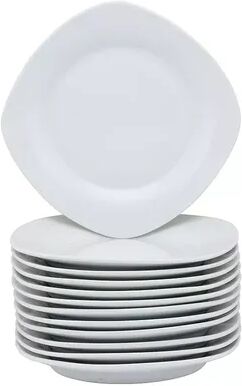 10 Strawberry Street 12-pc. Square Salad Plate Set, White