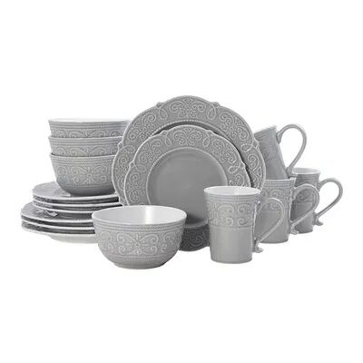 Pfaltzgraff Abby Gray 16 pc. Dinnerware Set, Grey