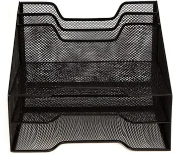 Mind Reader Three-Tiered Desk Organizer Tray, Black