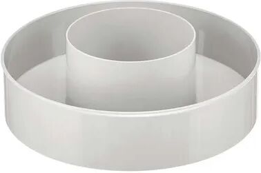 mDesign Plastic Lazy Susan Storage Tray, Rotating Organizer - White, Grey