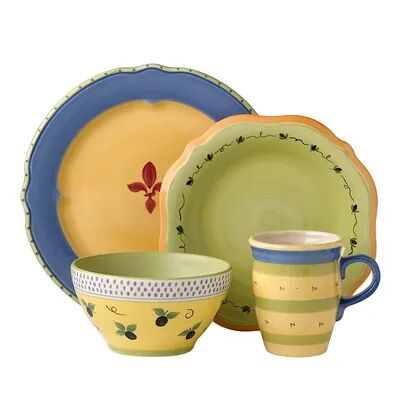 Pfaltzgraff Pistoulet Blue 16 pc. Dinnerware Set, Multicolor