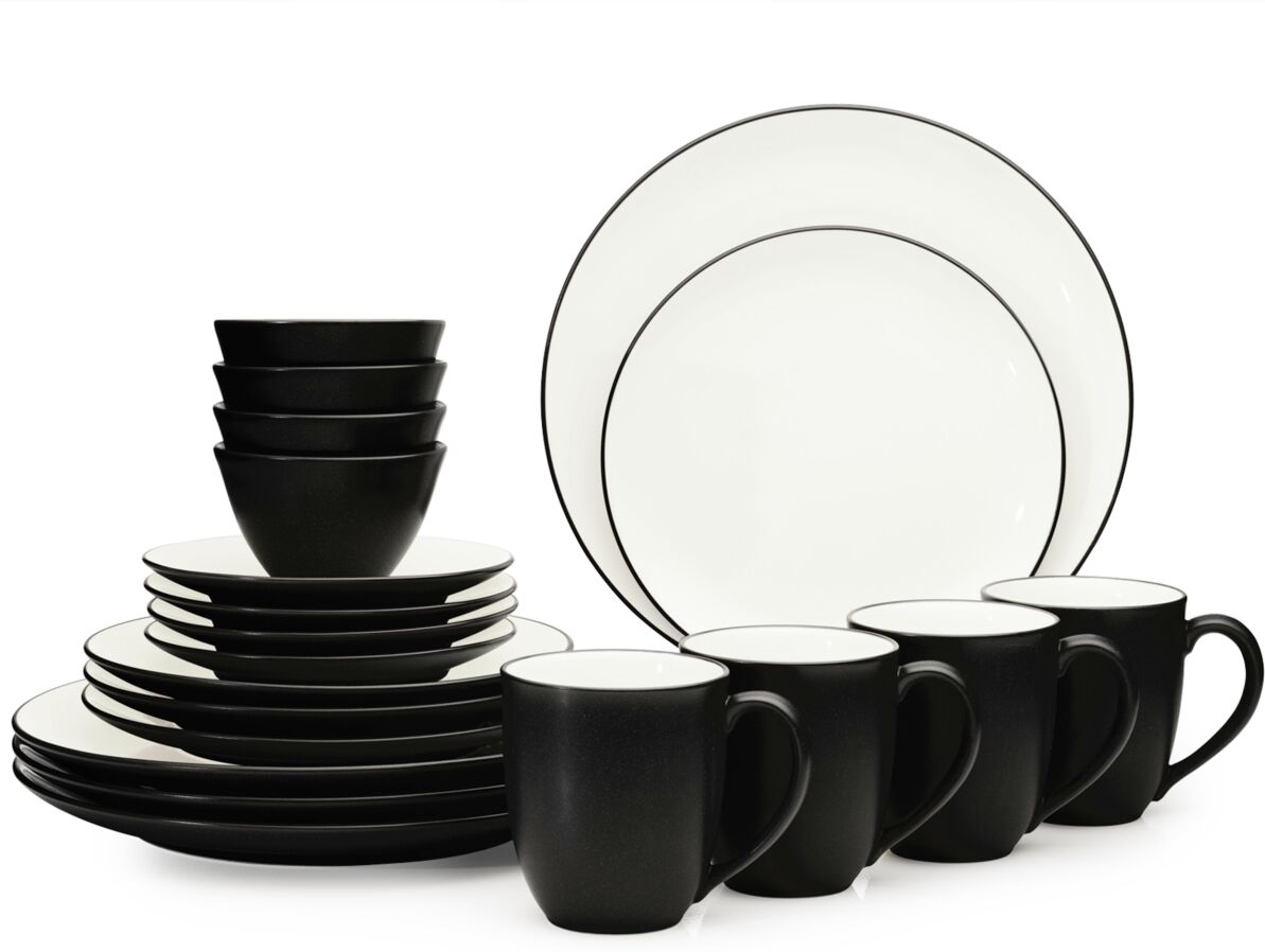 Noritake Colorwave 20-Pc. Coupe Dinnerware Set, Service for 4 - Graphite