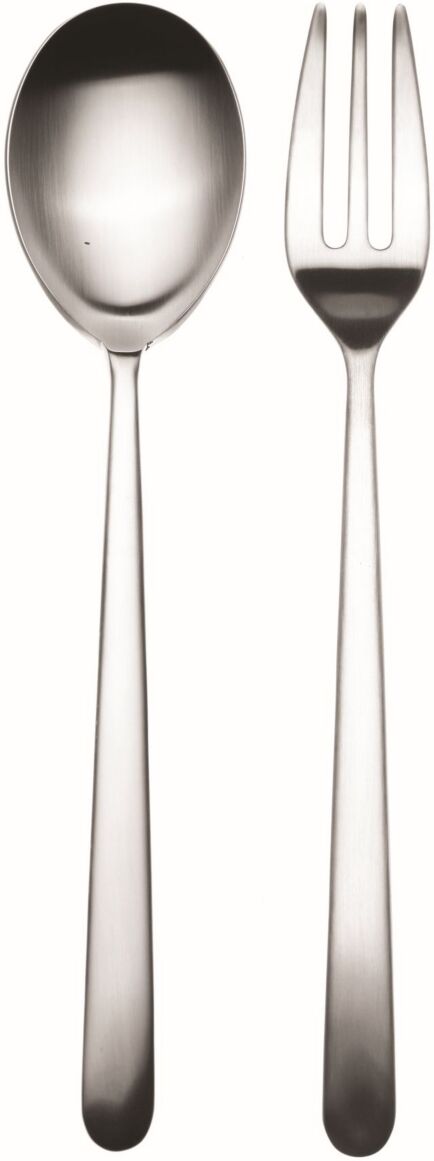 Mepra Serving Fork and Spoon Linea Cutlery, Set of 2 - Silver-Tone