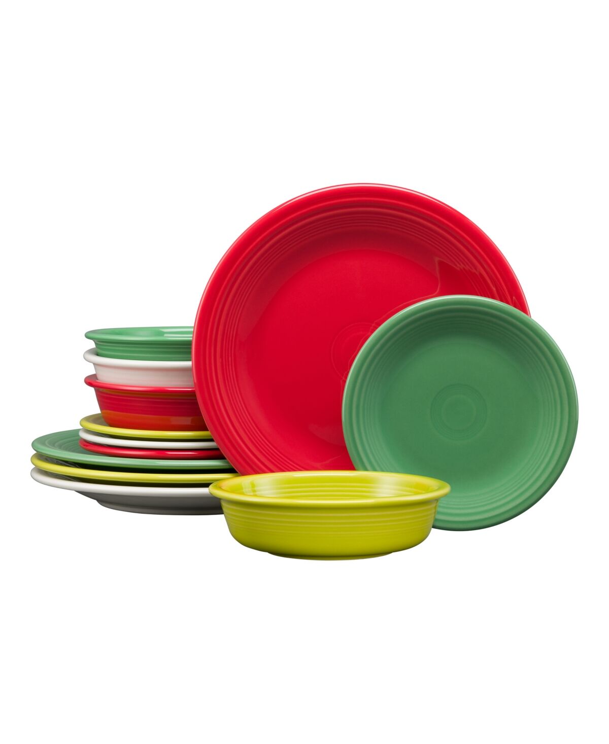 Fiesta Mixed Colors Holiday Classic 12-pc Dinnerware Set, Service for 4 - Mixed Classic Holiday Colors