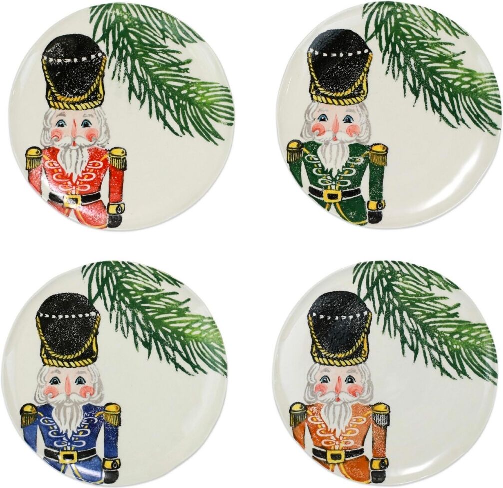 Vietri Nutcrackers Dinnerware Salad Plates, Set of 4 - Assorted