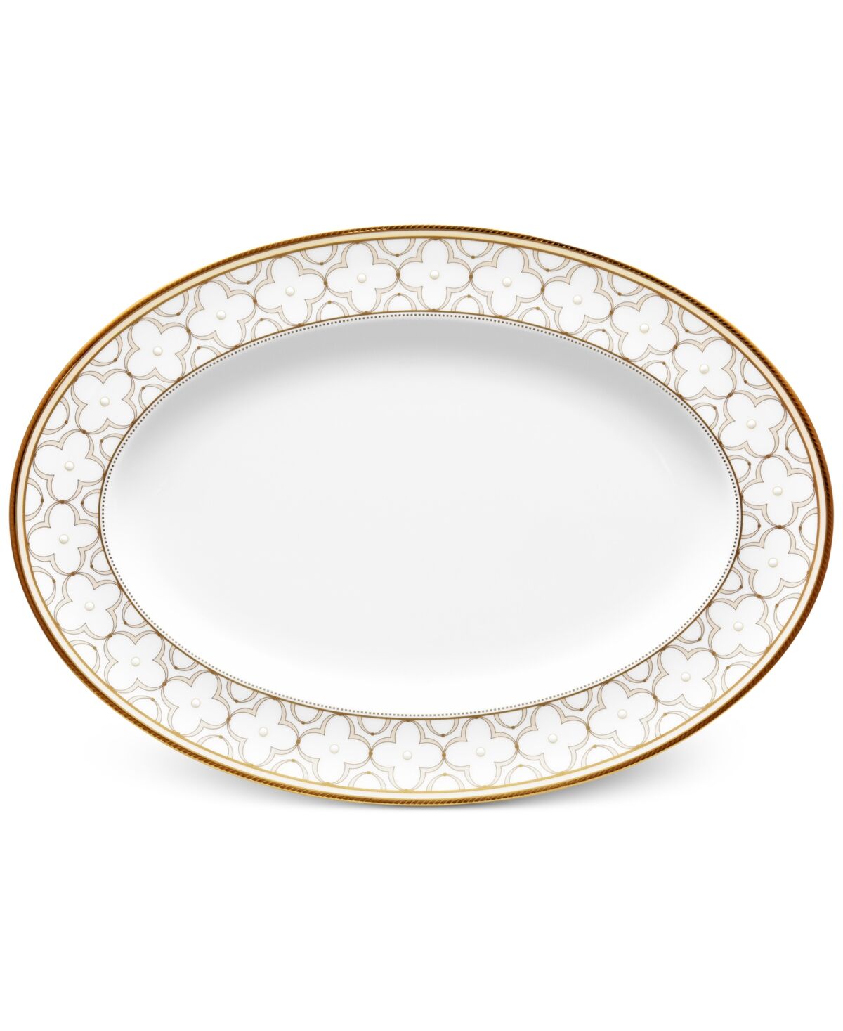 Noritake Trefolio Gold Dinnerware Collection Oval Platter - Class Gold