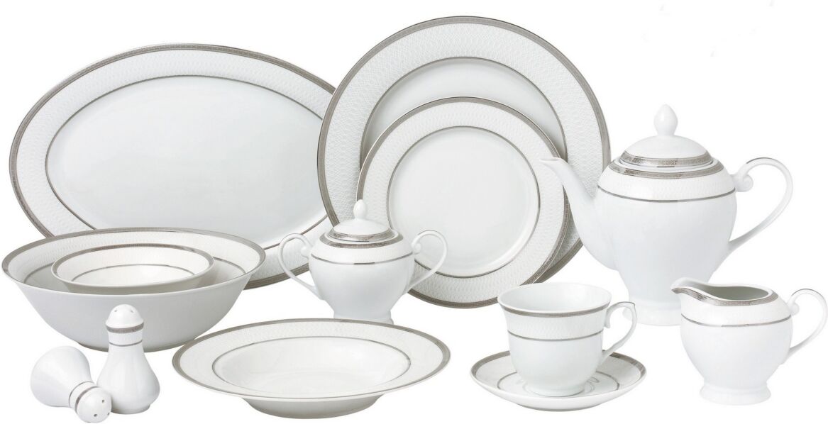 Lorren Home Trends Ashley 57-pc Dinnerware Set, Service for 8 - Gold