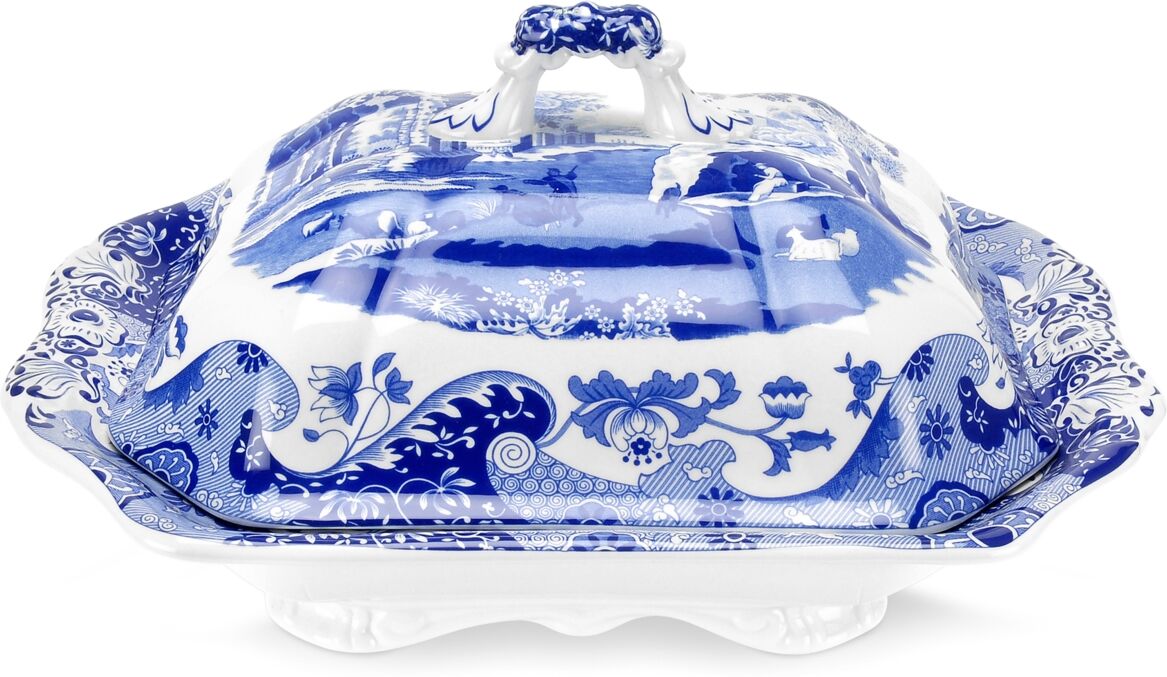 Spode Dinnerware, Blue Italian Covered Vegetable Dish