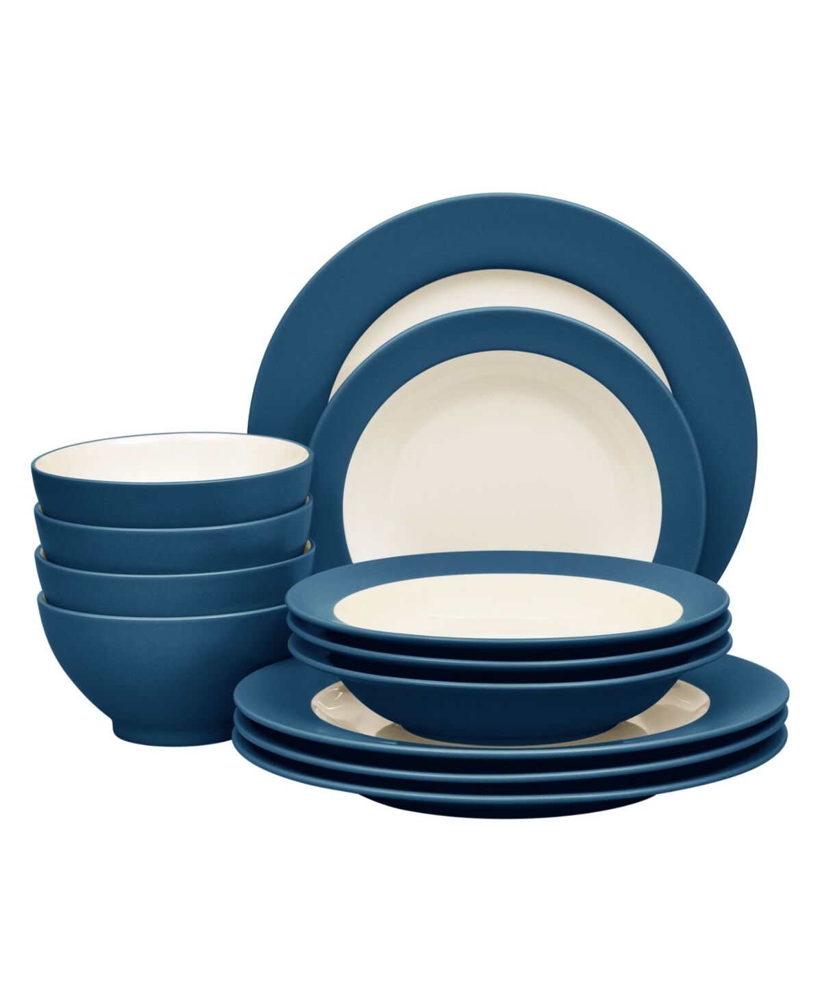 Noritake Colorwave Rim 12-Piece Dinnerware Set, Service for 4, Created for Macy's - Blue