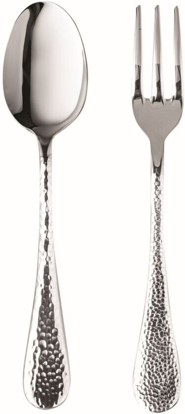 Mepra Serving Set Fork and Spoon Flatware Set, Set of 2 - Silver-tone