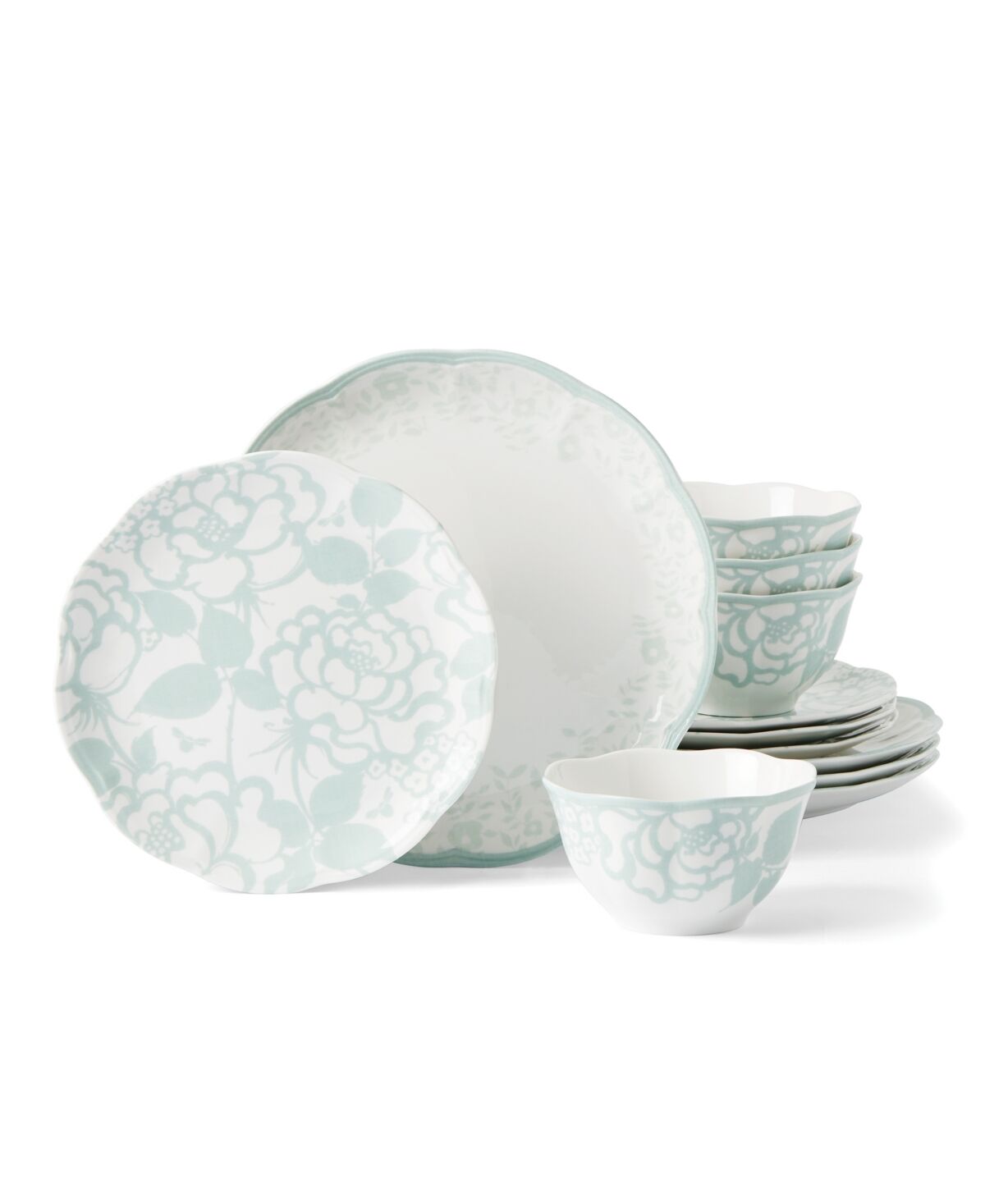 Lenox Butterfly Meadow Cottage 12 Pc. Dinnerware Set, Service for 4 - sage hue