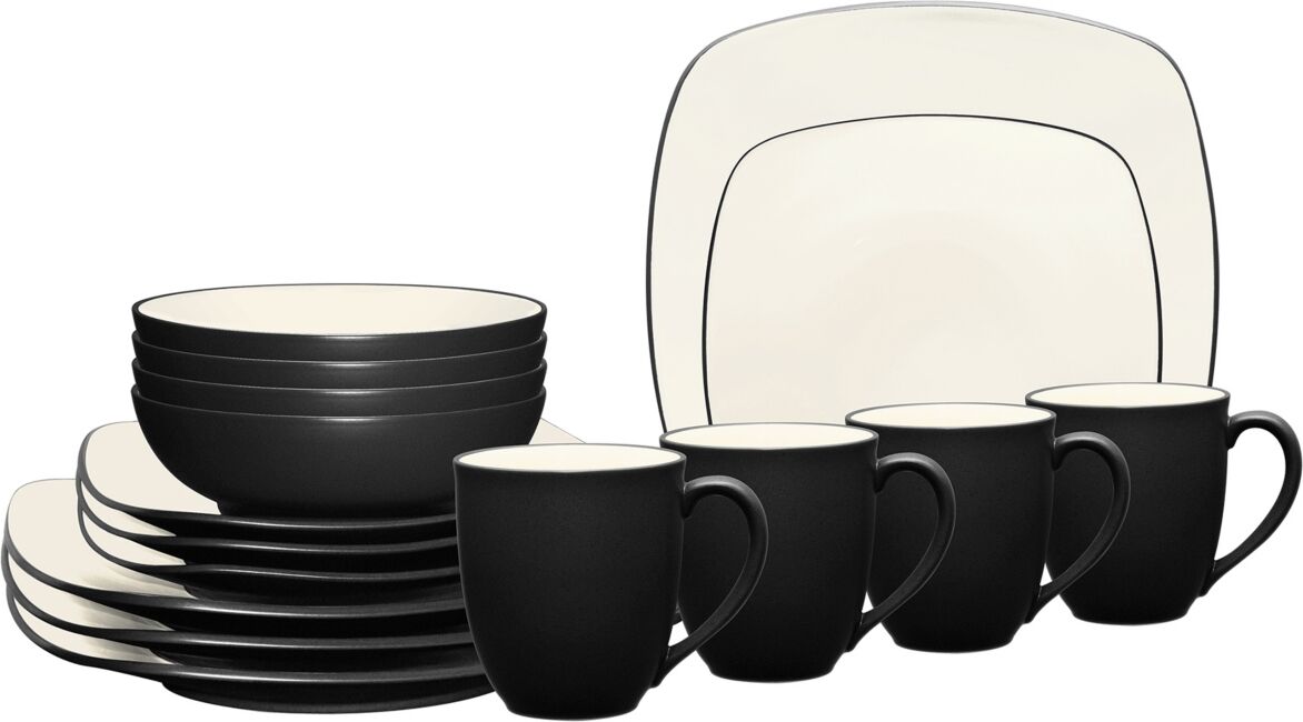 Noritake Colorwave Square 16-Pc. Dinnerware Set, Service for 4 - Graphite