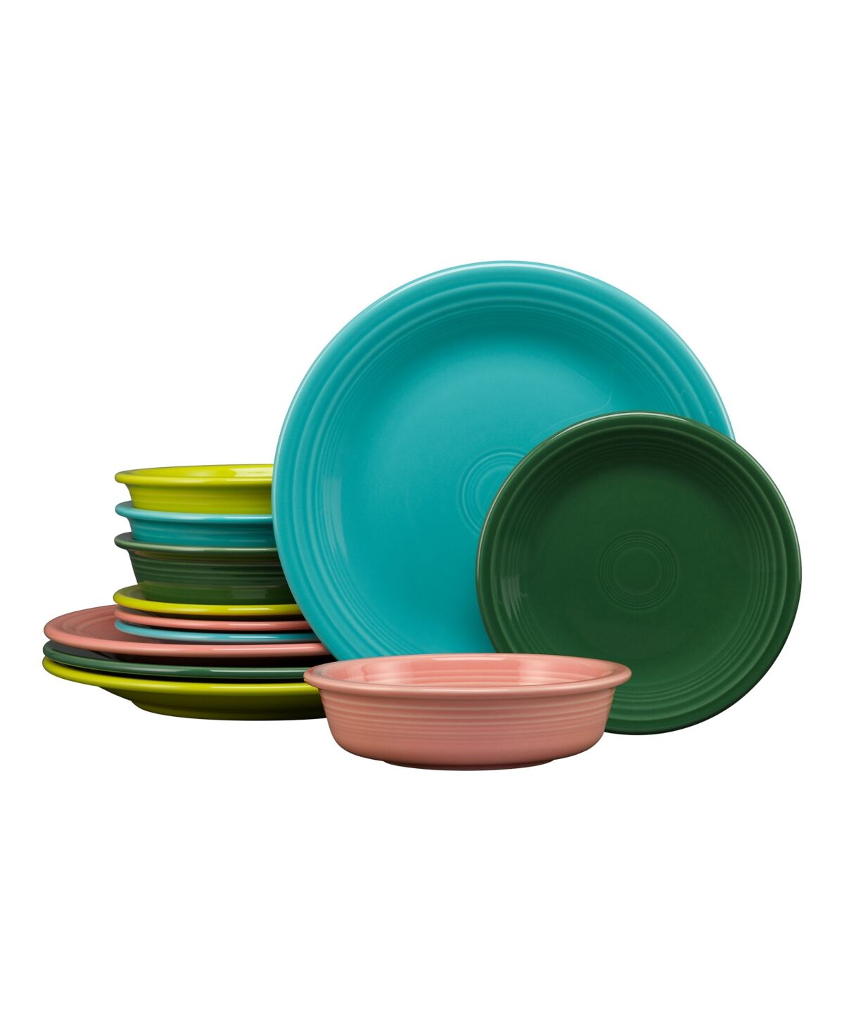 Fiesta Tropical Mixed Colors 12-Pc Classic Dinnerware Set, Service for 4 - Open Tropi