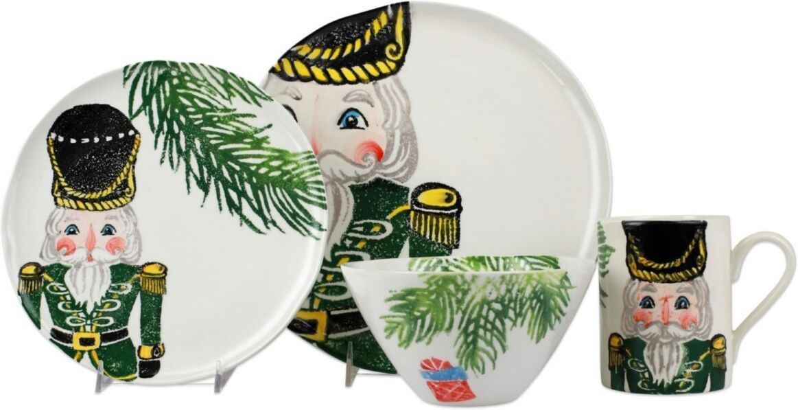 Vietri Nutcrackers 4-Piece Place Setting - Green