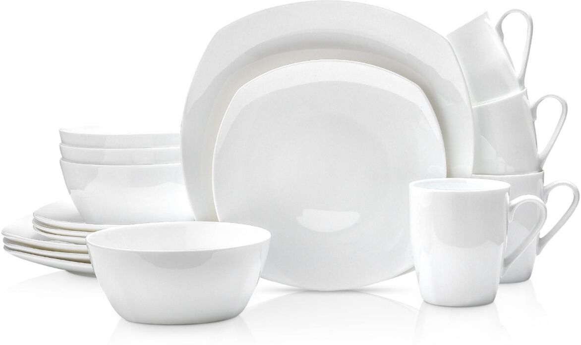 Stone Lain Juliette 32 Piece Bone China Dinnerware Set, Service for 8 - White