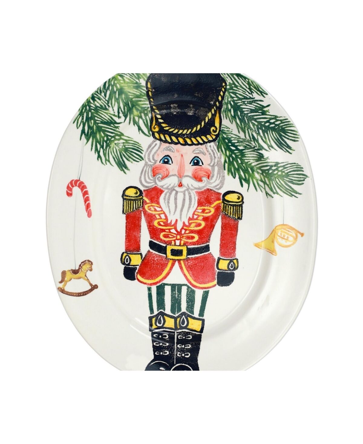 Vietri Nutcrackers Large Oval Platter - Red