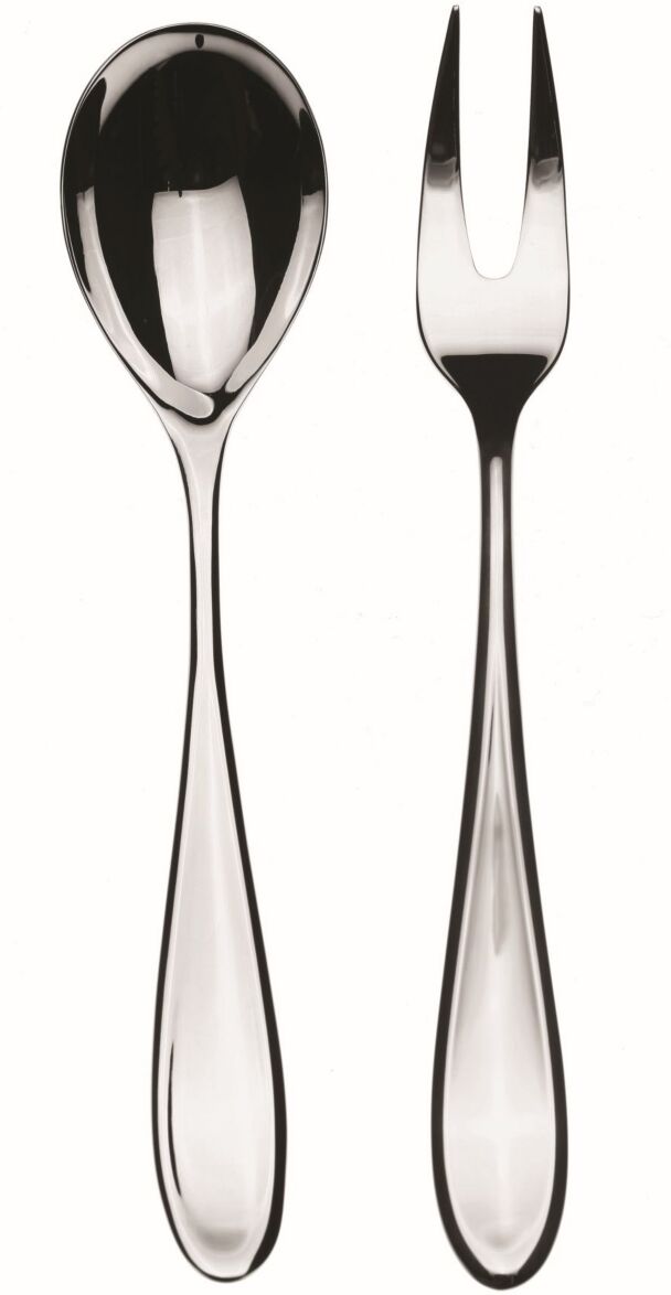 Mepra Serving Set Fork and Spoon Forma Flatware Set, Set of 2 - Silver-Tone