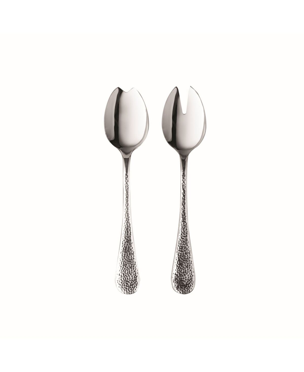 Mepra Salad Servers Fork and Spoon Flatware Set, Set of 2 - Silver-tone