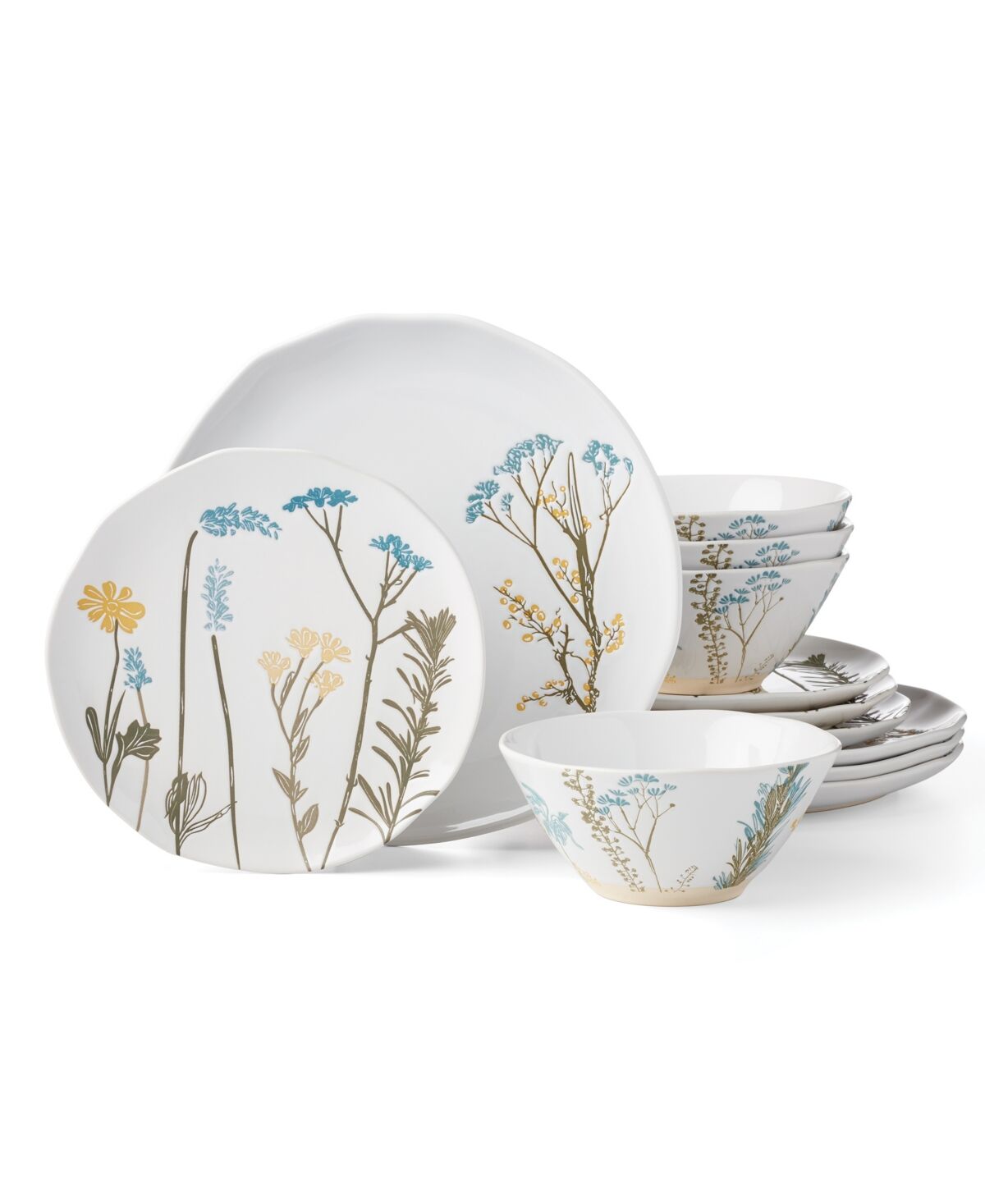 Lenox Wildflowers 12 Piece Dinnerware Set, Service for 4 - White