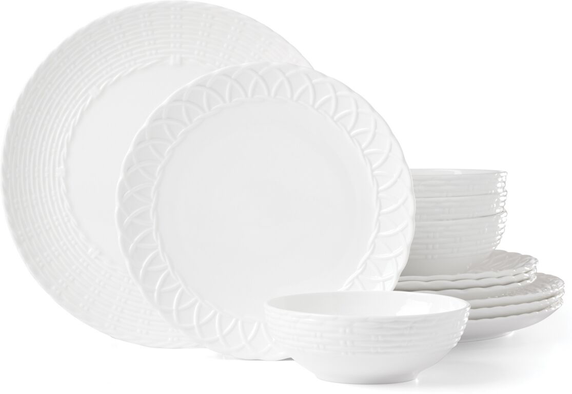 Lenox Wicker Creek 12-Piece Dinnerware Set, Service for 4 - White