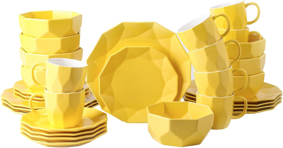 Stone Lain Jamie 32 Piece Dinnerware Set, Service for 8 - Yellow