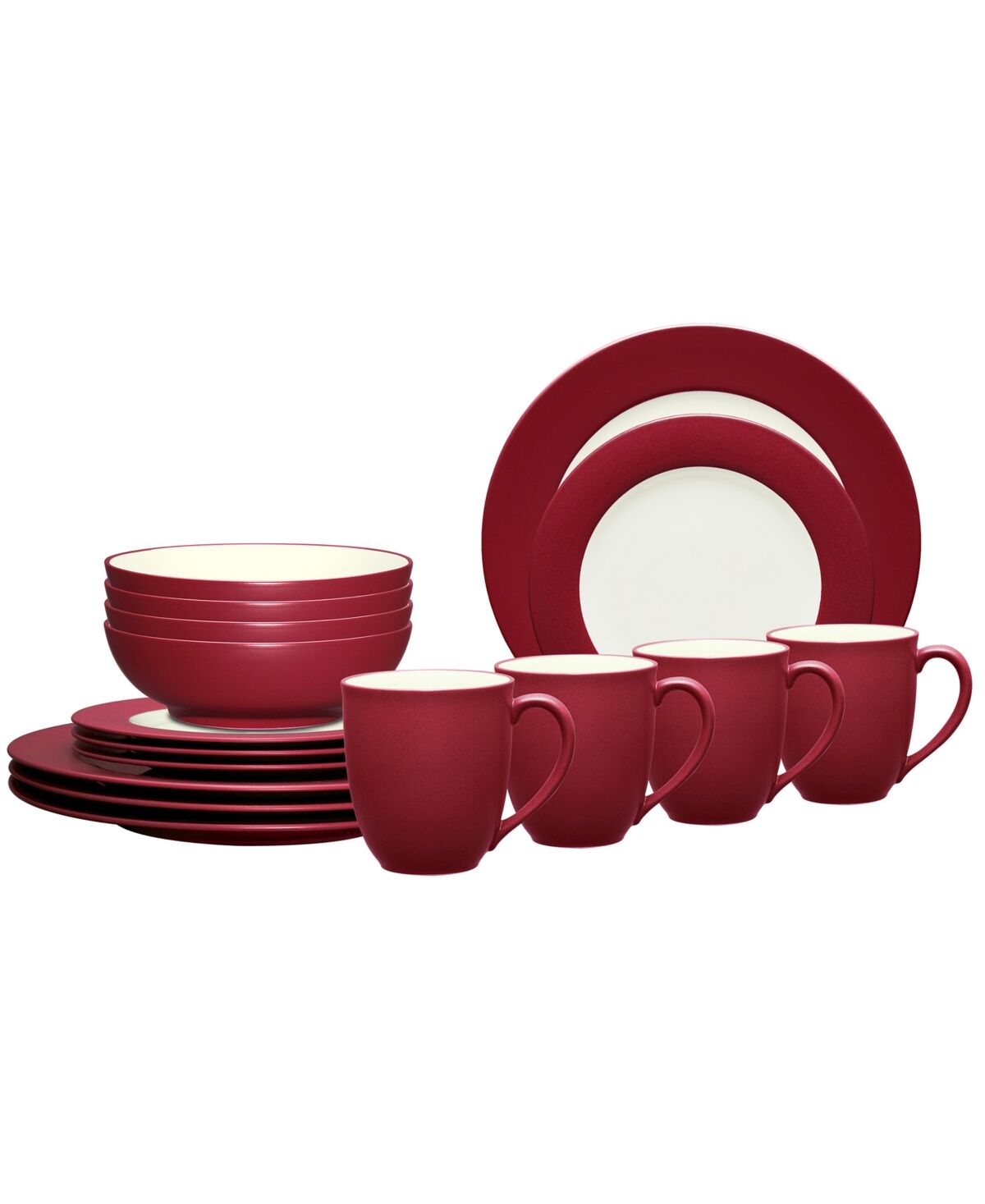 Noritake Colorwave Rim 16-Pc. Dinnerware Set, Service for 4 - Raspberry