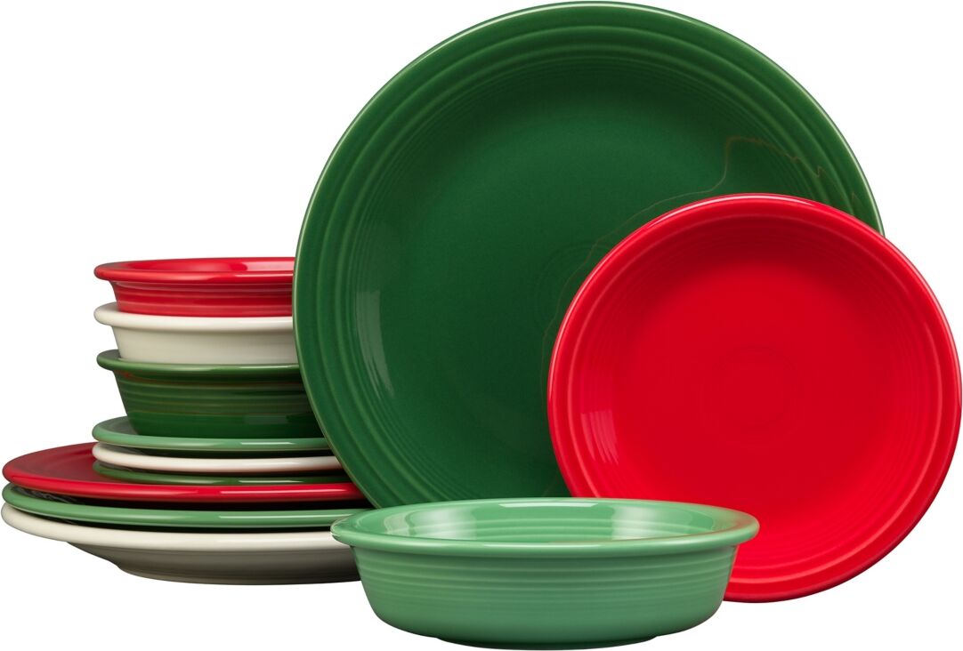 Fiesta Christmas Mixed Colors 12-Pc Classic Dinnerware Set, Service for 4 - Mixed Chri