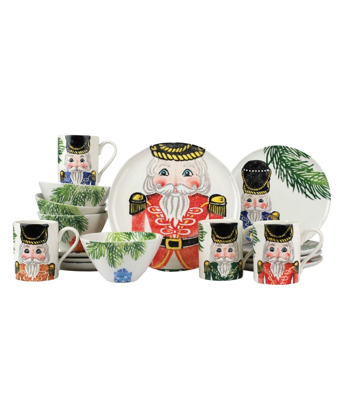 Vietri Nutcrackers 16 Pc Dinnerware Set, Service for 4 - Assorted