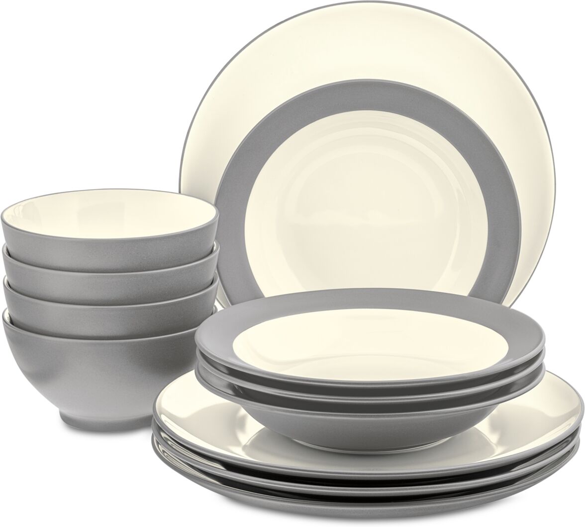 Noritake Colorwave Coupe 12-Piece Dinnerware Set, Service for 4, Created for Macy's - Slate