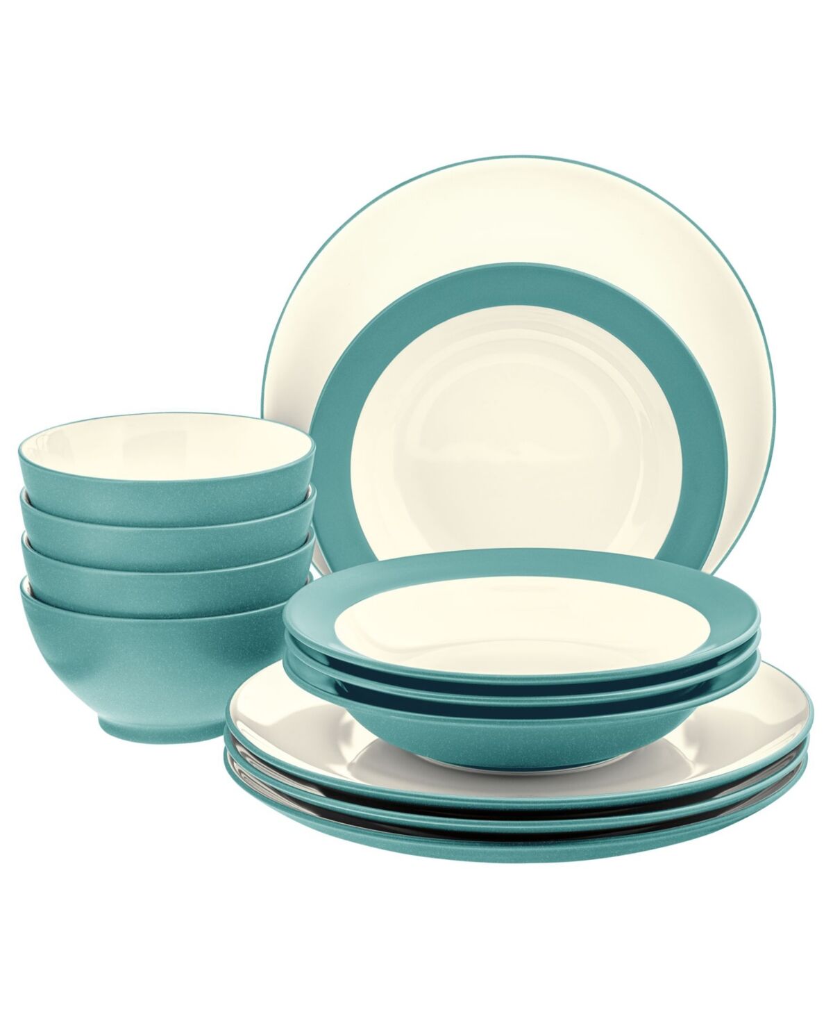 Noritake Colorwave Coupe 12-Piece Dinnerware Set, Service for 4, Created for Macy's - Turquoise