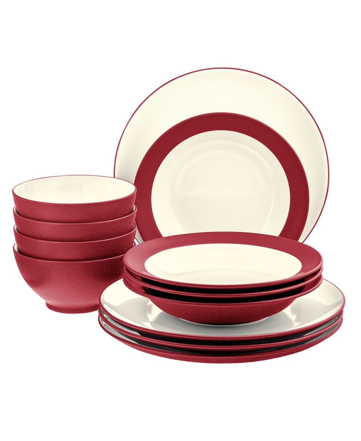 Noritake Colorwave Coupe 12-Piece Dinnerware Set, Service for 4, Created for Macy's - Raspberry