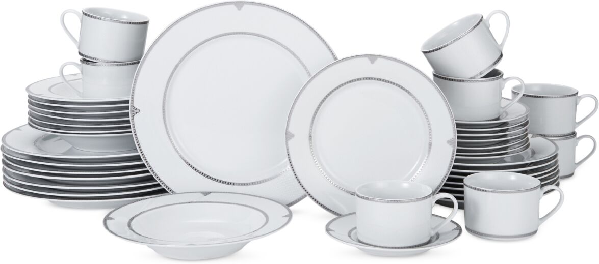 Mikasa Porcelain 40-Pc. Regent Bead Dinnerware Set, Service for 8 - Grey Group