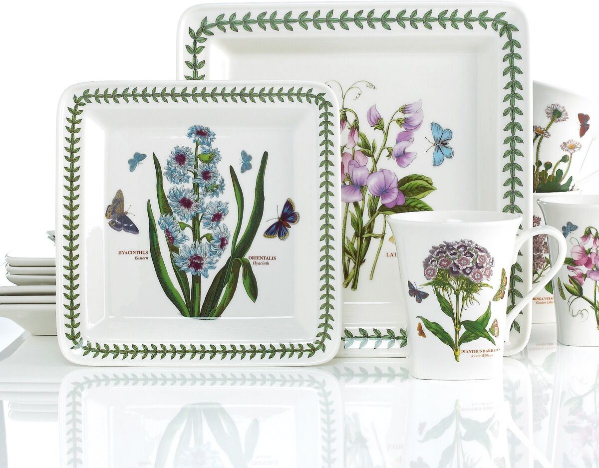 Portmeirion Dinnerware, Botanic Garden Square 12 Piece Set, Service for 4