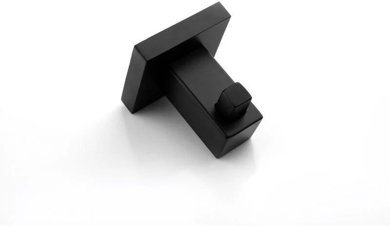 Unbranded Gama Nero Square Matte Black Robe Hook Holder