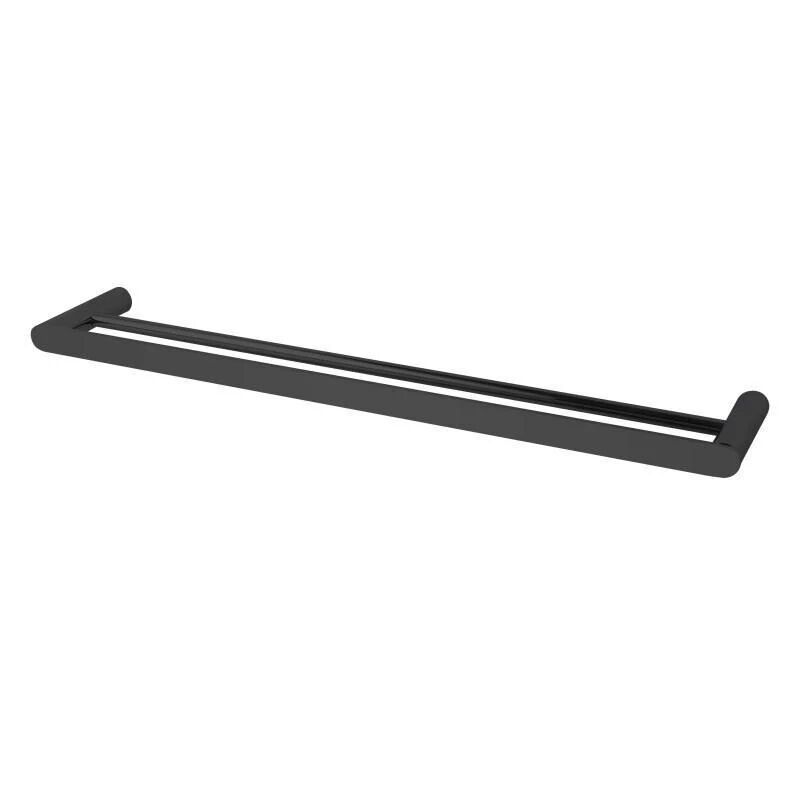 Unbranded Eden Nero Square/Round Black Double Towel Rail 600mm