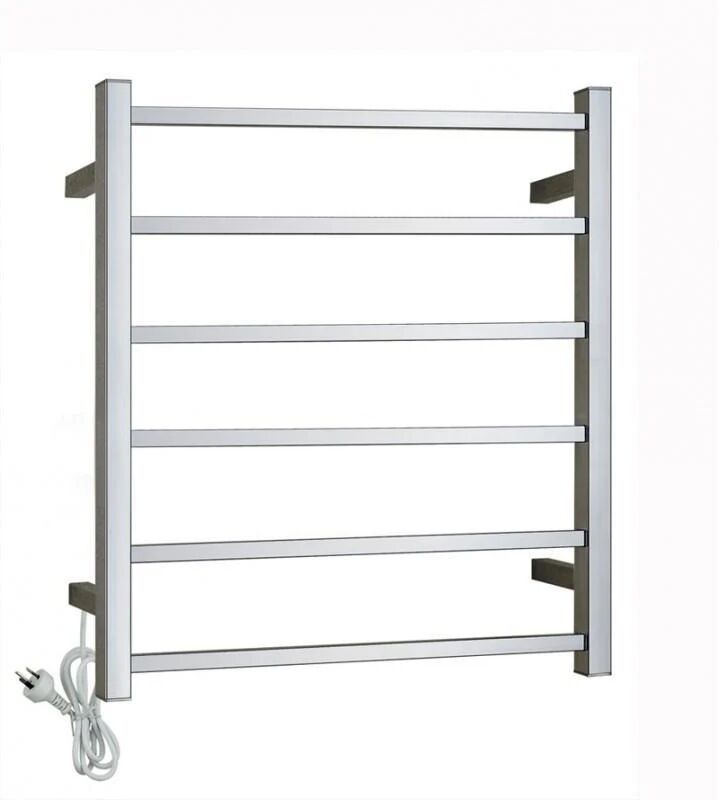 Unbranded Gama Square Chrome Electric Heated Towel Rack 6 Bars