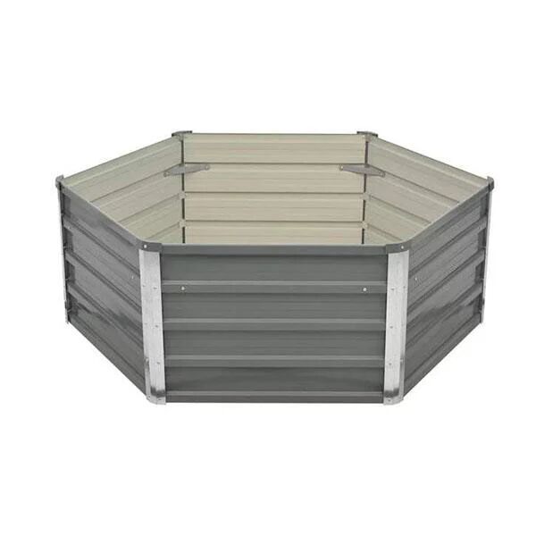 Unbranded Raised Garden Bed 129 x 129 x 46 Cm Galvanized Steel Grey