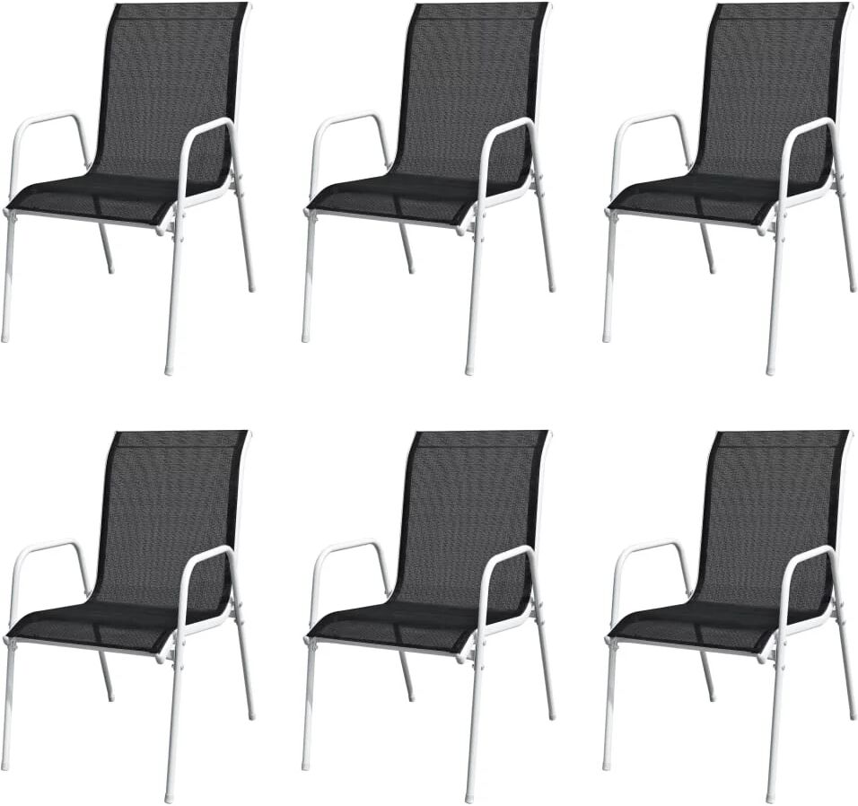 Unbranded Outdoor Dining Chairs 6 Pcs Black