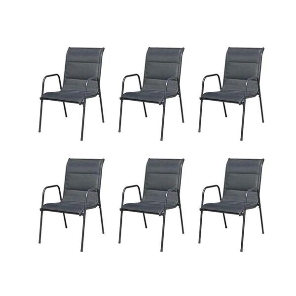 Unbranded Outdoor Dining Chairs Black 6 Pcs